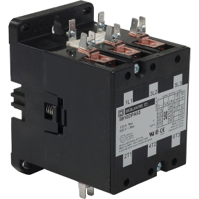 Schneider Electric Definite Purpose Contactor; 90A; 208 - 240VAC Coil Voltage; 3-Pole; 3 NO; Open Type; Panel Mount
